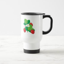realistic juicy strawberries mug