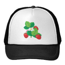 realistic juicy strawberries trucker hats