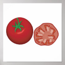 realistic red tomato print