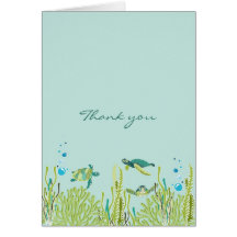 Realistic Sea Turtle Baby Shower thank you note Cards