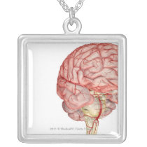 Realitic rendering of the human brain pendant