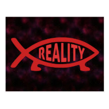 Reality Darwin Fish Postcard