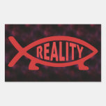 Reality Darwin Fish Rectangle Sticker