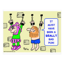 really bad pun hanging prisoners postcards