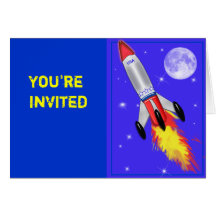 Really Cool Rocket in Space Card
