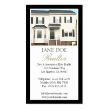 Realtor B/W Photo Gold Script Border Business Card Template