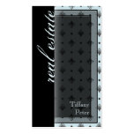 Realtor Business Card Classy Elegant Blue Pattern
