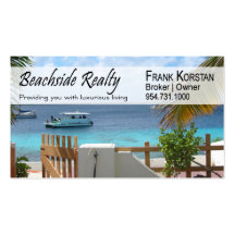 Realtors, Real Estate, Home Stagers, Beachfront Business Card Template