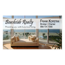 Realtors, Real Estate, Home Stagers, Beachfront Business Card Templates