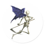 Reaper on Dark Wings of Death Round Sticker