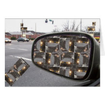 Rear View Mirror Pileup Greeting Card