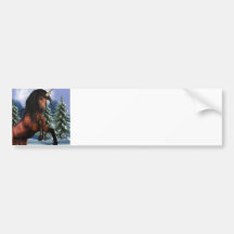 Rearing Chestnut Unicorn Bumper Stickers