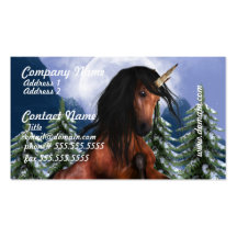 Rearing Chestnut Unicorn Business Cards