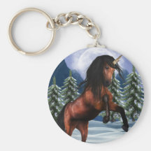 Rearing Chestnut Unicorn Keychain