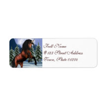 Rearing Chestnut Unicorn Mailing Labels