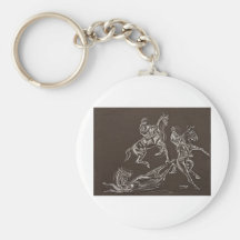 rearing horse drawings by Conway Key Chain
