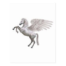 rearing pegasus horse illustration postcards