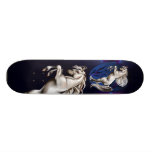 Rearing White Horse Oval Skateboard