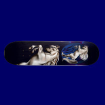 Rearing White Horse Oval Skateboard skateboards