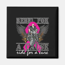 Rebel For a Cause - Breast Cancer Refrigerator Magnets