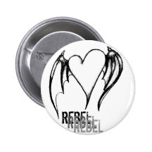rebel heart pinback button
