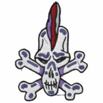 Rebel Skull and Crossbones Embroidered Shirt