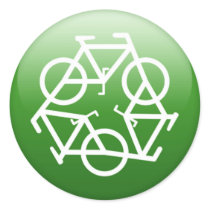 ReBicycle Green Round Stickers