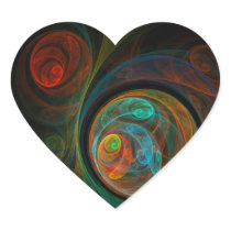 Rebirth Abstract Art Heart Sticker