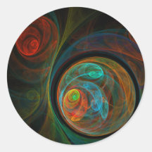 Rebirth Abstract Art Round Sticker