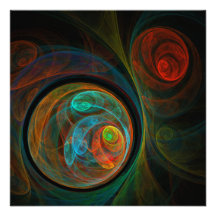 Rebirth Blue Abstract Art Custom Announcements