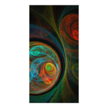 Rebirth Blue Abstract Art Photo Card
