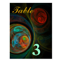 Rebirth Blue Table Number Postcard