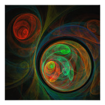 Rebirth Green Abstract Art Personalized Announcement