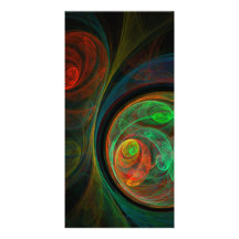 Rebirth Green Abstract Art Photo Card