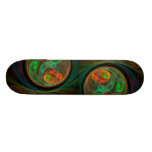Rebirth Green Abstract Art Skateboard