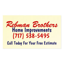 Rebman Brothers, Home Improvements, (717) 538-5... Business Cards