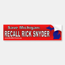 Recall Rick Snyder Bumper Stickers