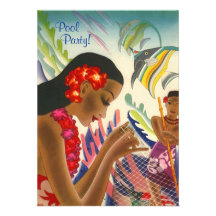 Réception au bord de la piscine hawaïenne tropical bristols personnalisés