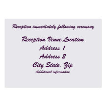 Reception Card Business Card