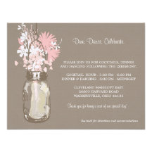Réception de pot et de fleurs sauvages de maçon invitation personnalisée