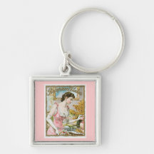 Reception Flakes Vintage Baking Ad Art Key Chain