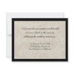 Reception Invitation, Black n Cream Damask
