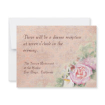 Reception Invitation - Pastel Roses & Calla Lilies