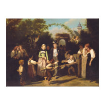 Reception of the Wedding Couple by Theodor Schuz Gallery Wrapped Canvas