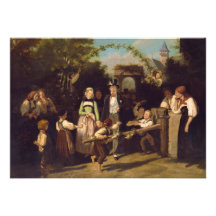 Reception of the Wedding Couple by Theodor Schuz Announcements