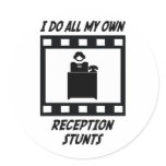Reception Stunts Round Stickers