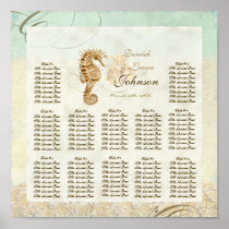 Reception Table Seating Chart, Sea Horse Coastal