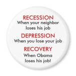 Recession, Depression, Recovery magnets