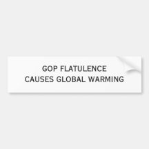 RÉCHAUFFEMENT CLIMATIQUE DE GOP FLATULENCECAUSES AUTOCOLLANT POUR VOITURE