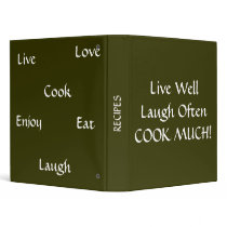 Recipe Binder Holder LIVE LAUGH LOVE COOK